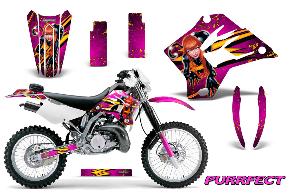 Kawasaki KDX 220 Graphics Kit Purrfect Pink